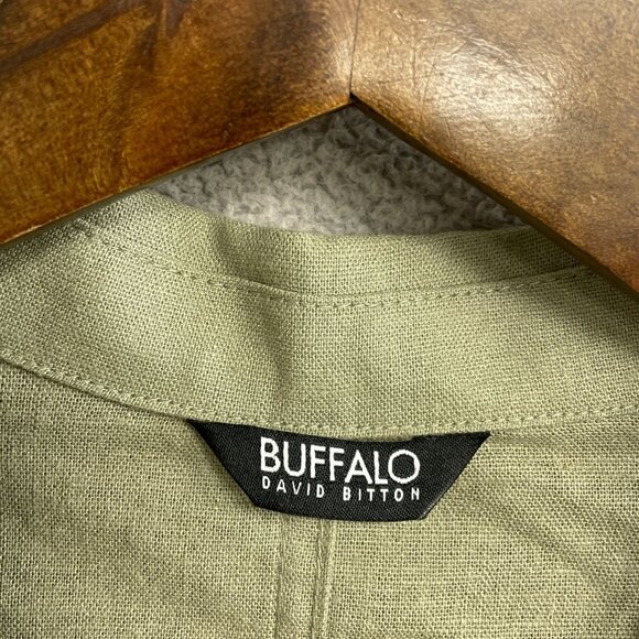 NWOT Buffalo David Bitton Women's M Linen Blend Short Sleeve Button up shirt - Picture 5 of 8